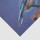 ブルーバード（女性）絵画のオリジナル鳥アート 薄葉紙 (詳細)
