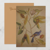 ブルーバード～招待状鳥自然動物の愛 招待状 (正面/裏面)