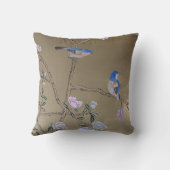 ブルーバード&牡丹東洋植物二種 クッション (裏面)