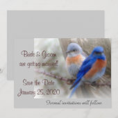 ブルーバード 結婚のお知らせ 招待状 (正面/裏面)