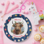ブルーバーブルズクリスマスハイランダーカウズ ペーパープレート (パーティー)