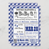 ブルーバーベキューBaByQベビーシャワー 招待状 (正面/裏面)