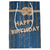 ブルーバーンウッドのロープノット ミディアムペーパーバッグ (正面)