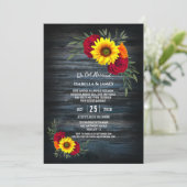 ブルーバーンウッドひまわりバラウェディングレセプション 招待状 (スタンド正面)