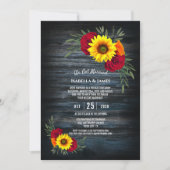 ブルーバーンウッドひまわりバラ ウェディングレセプション 招待状 (正面)
