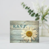 ブルーバーンウッド国デイジー結婚の対応RSVP インビテーションポストカード (スタンド正面)