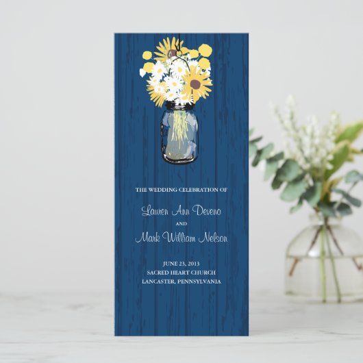 ブルーバーンメイソンジャールサンフラワー結婚式 プログラム (スタンド正面)