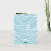 ブルーバー（ユダヤ教の）バル・ミツバースパークルススターオブデイビッド写真 サンキューカード (裏面)