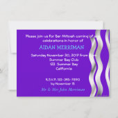 ブルーバー（ユダヤ教の）バル・ミツバーパーティー 招待状 (裏面)