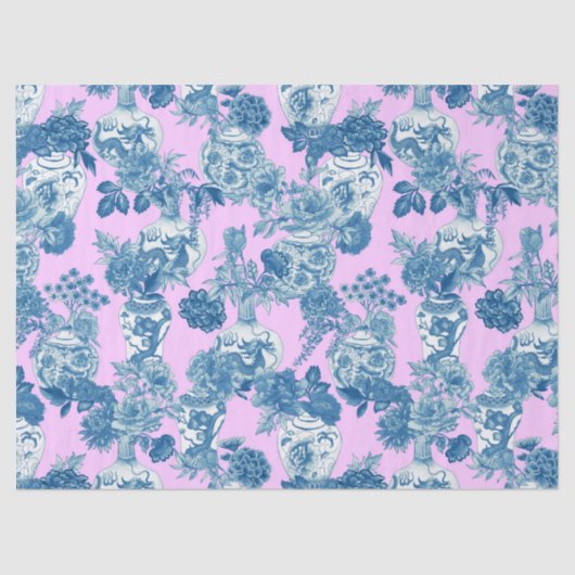 ブルーバ中国のーゼとフローラブーケ水彩 薄葉紙 (正面)