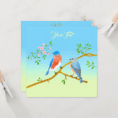 ブルーバ淡い色のードブルー&グリーンフラットカード カード (正面/裏面インサイチュ)