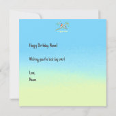 ブルーバ淡い色のードブルー&グリーンフラットカード カード (裏面)