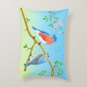 ブルーバ淡い色のードブルー&グリーン アクセントクッション (裏面(縦))