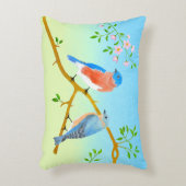 ブルーバ淡い色のードブルー&グリーン アクセントクッション (正面(垂直))