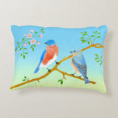 ブルーバ淡い色のードブルー&グリーン アクセントクッション (裏面)