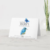 ブルーバ素晴らしード・アート・キングフィッシャー父の日のカード カード (裏面)