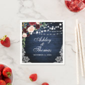 ブルーバ素朴ル結婚グンディフローラレース スタンダードカクテルナプキン (インサイチュ)