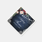 ブルーバ素朴ル結婚グンディフローラレース スタンダードカクテルナプキン (角)