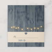 ブルーバ素朴ンウッドストリングライツ結婚ズプレイス プレイスカード (外部開封)