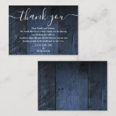 ブルーバ素朴ンウッドズ結婚サンキュー プレイスカード (正面/裏面)