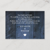 ブルーバ素朴ンウッドズ結婚サンキュー プレイスカード (裏面)