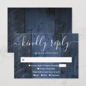 ブルーバ素朴ンウッドボーホウェスタン結婚ズ 出欠カード (正面/裏面)