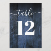 ブルーバ素朴ンウッドボーホテーブル番号 招待状 (裏面)