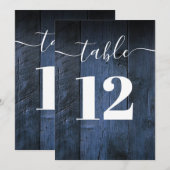 ブルーバ素朴ンウッドボーホテーブル番号 招待状 (正面/裏面)