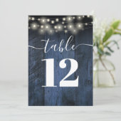 ブルーバ素朴ンウッド文字列ライトテーブル番号 招待状 (スタンド正面)