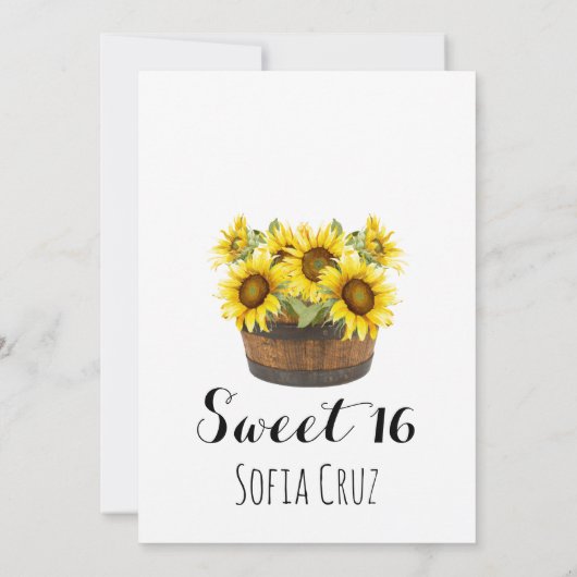 ブルーバ素朴ンサンフラワースウィート16招待状 招待状 (裏面)