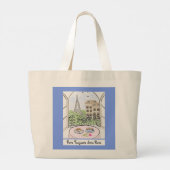 ブルーパお洒落リとエッフェルタワーALWAYS PARIS ラージトートバッグ (裏面)