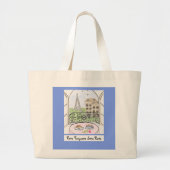 ブルーパお洒落リとエッフェルタワーALWAYS PARIS ラージトートバッグ (正面)