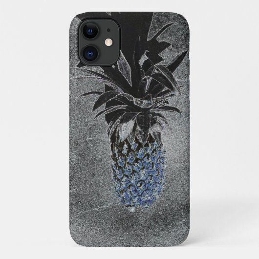 ブルーパイナップルアスファルトテクスチャiPhone 11ケース Case-Mate iPhoneケース (裏面)