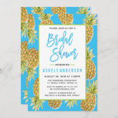 ブルーパイナップルブライダルシャワーの招待 招待状 (正面/裏面)