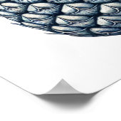 ブルーパイナップル図解入りの、写真付きのプリントウォールアート ポスター (角)