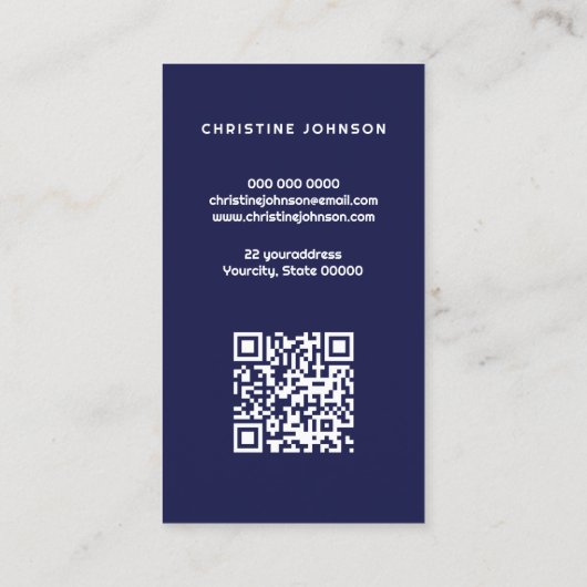 ブルーパイナップルQRコード 名刺 (裏面)