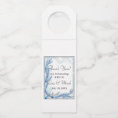 ブルーパインウィンタークリスマス結婚のボトルハンガー ボトルネックタグ (正面)