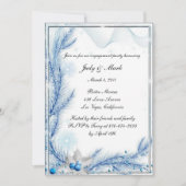 ブルーパインウィンタークリスマス結婚の婚約 招待状 (正面)