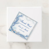 ブルーパインウィンタークリスマス結婚式の引き出物ラベル フェイバータグ (インサイチュ)