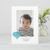 ブルーパインタリーモダンハートバレンタインデーの写真 シーズンカード (スタンド正面)