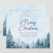 ブルーパインフォレストのクリスマスビジネス企業のロゴ シーズンカード (正面/裏面)