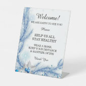 ブルーパイン冬のクリスマス結婚の安全性 台座サイン (正面)