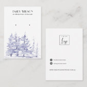 ブルーパイン材冬林スタッドイヤリングディスプレイ 名刺 (正面/裏面)