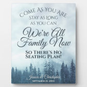 ブルーパイン素朴ズ結婚のシーティングプランの標識 フォトプラーク (正面)