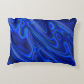 ブルーパウアアワロシェルフラクタル抽象芸術パターン アクセントクッション (裏面)