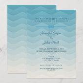 ブルーパグラデーションステルノットモダン結婚式招待状 招待状 (正面/裏面)