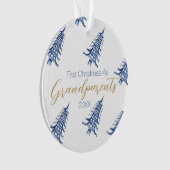 ブルーパゴダのクリスマスツリー"初めてのクリスマスas" オーナメント (正面)