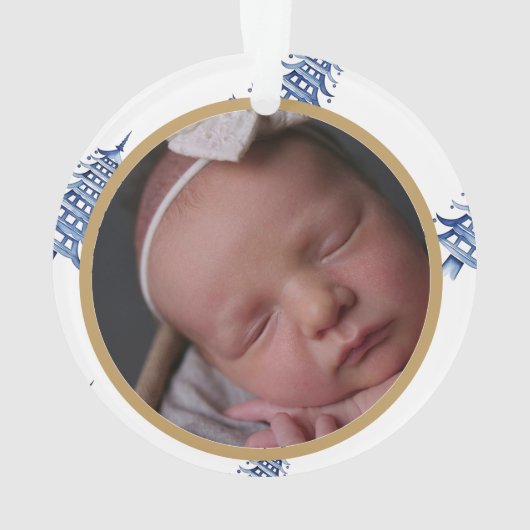 ブルーパゴダのクリスマスツリー"初めてのクリスマスas" オーナメント (裏面)