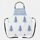 ブルーパゴダカスタムークリスマスツリーエプロン エプロン (正面)