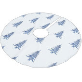 ブルーパゴダクリスマスツリーパターンツリースカート ブラッシュドポリエステルツリースカート (アングル)